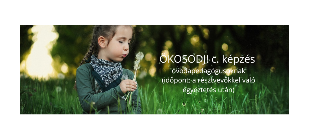 ÖKOSODJ! c. képzés óvodapedagógusoknak (időpont: a résztvevőkkel való egyeztetés után)